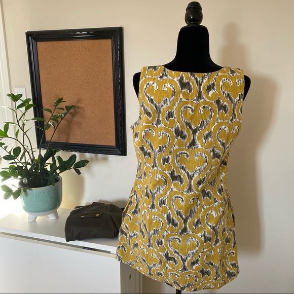 Shift Dress in Mustard and Army Green - Picture 2 of 7